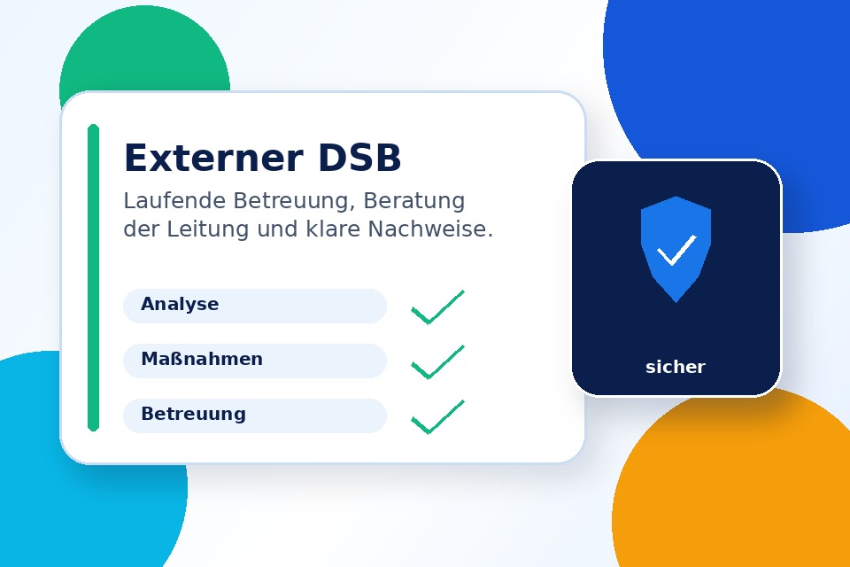Symbolbild externer Datenschutzbeauftragter mit verbundenen Unternehmensbereichen